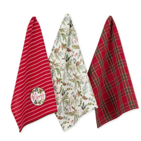 DII&reg; Merry Holly Dishtowel Set {1}