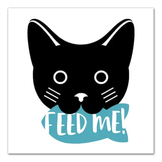 Feed Me Cat Canvas Wall Art {1}