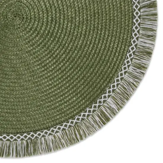 DII&reg; Round Fringed Placemats, 6ct. Sage {5}