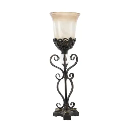 Set of 2" Brown Metal Mediterranean Uplight, 9" x 30" {3}