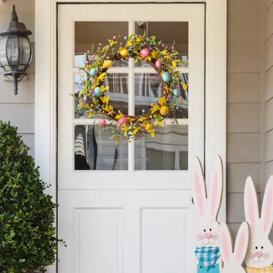 Glitzhome&reg; 22" Easter Egg Wreath {3}