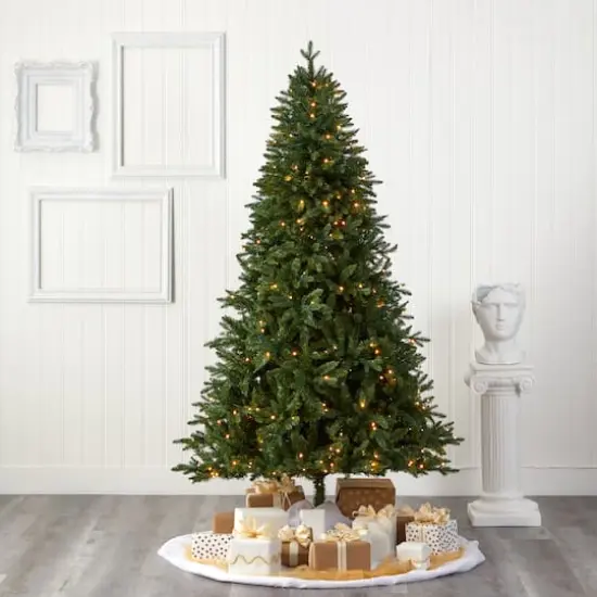 7ft. Pre-Lit New Hampshire Fir Artificial Christmas Tree, Clear LED Lights {6}