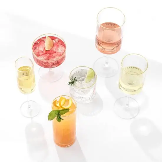 JoyJolt&reg; Christian Siriano 11.5oz. Optic Gold Rim White Wine Glasses, 4ct. {3}