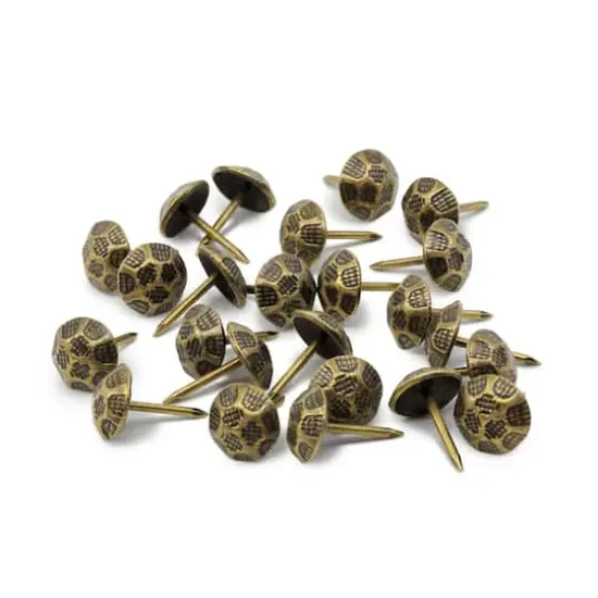 Dritz&reg; Home 7/16" Antique Brass Hammered Decorative Nails, 300ct. {4}
