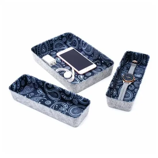 Welaxy Felt 3 Piece Paisley Drawer Organizer Set {5}