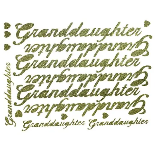 JAM Paper Granddaughter Gold Script Floral Accessory {1}