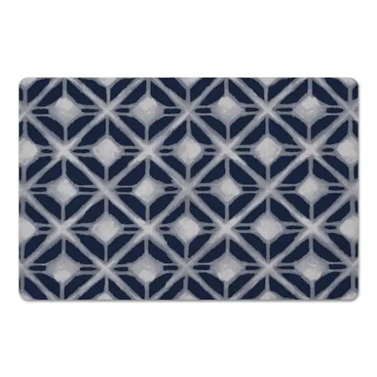 Navy and Gray Diamond 27" x 18" Floor Mat {4}