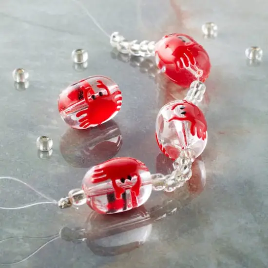 Red Crab Painted Glass Beads by Bead Landing&trade; {3}