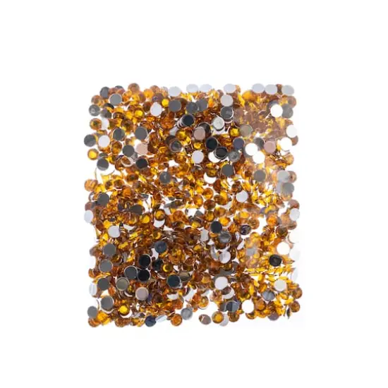 John Bead 6mm Acrylic Round Flat Back Rhinestones, 1,000ct. Gold {4}
