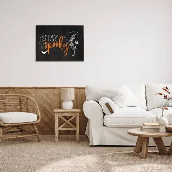 Stupell Industries Stay Spooky Skeleton Framed Giclee Art Black {3}