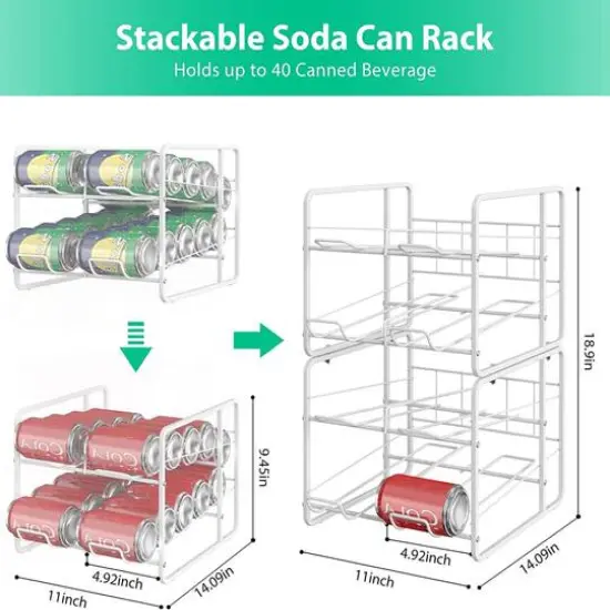 White 12oz. Can Organizer Rack Dispensers, 2ct. {4}