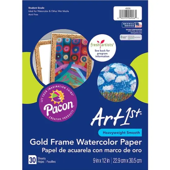 UCreate&reg; 9" x 12" Gold Frame Watercolor Paper, 3ct. {3}