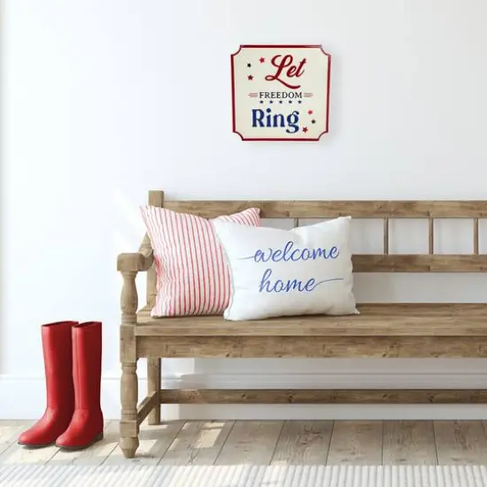 11.75" Let Freedom Ring Americana Metal Wall Sign {3}