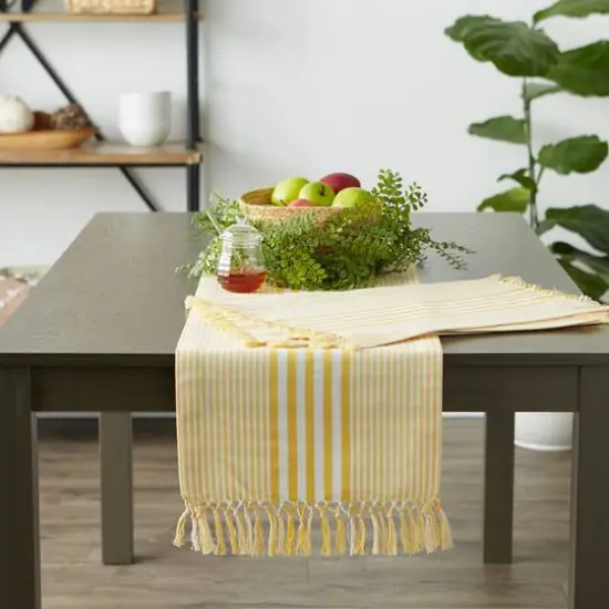 DII&reg; Deep Yellow Stripes With Fringe Placemats, 6ct. {7}