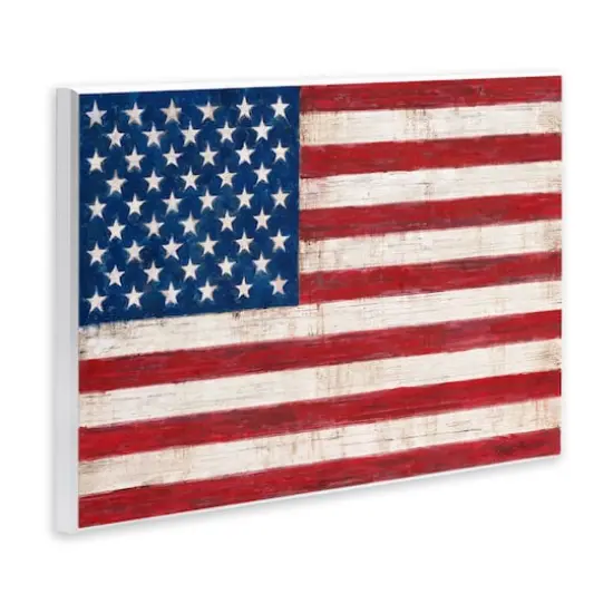 Stupell Industries Rustic American Flag Red White Blue Distressed Pattern Wall Plaque Art {4}