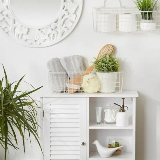 DII&reg; Medium Wire Wall Baskets, 2ct. Antique White {7}