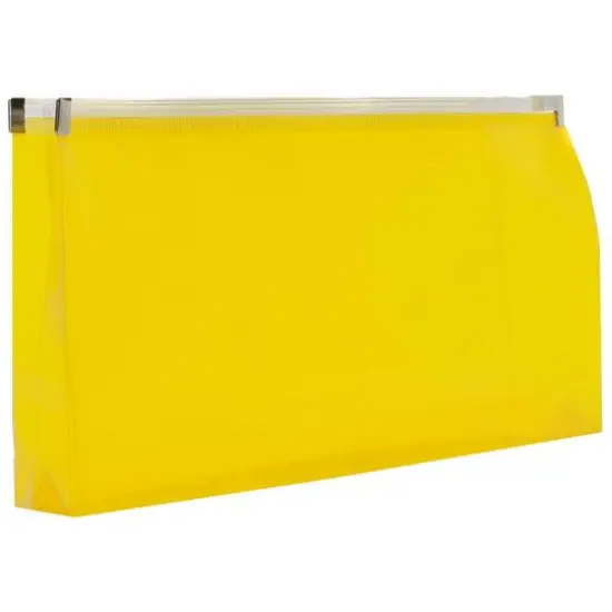 JAM Paper 5" x 10" Plastic Zip Closure Envelopes, 12ct. Yellow {4}