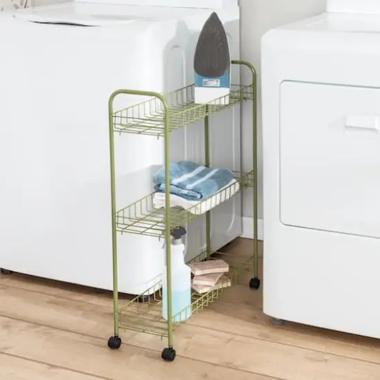 Honey Can Do Olive 3-Tier Rolling Cart {10}