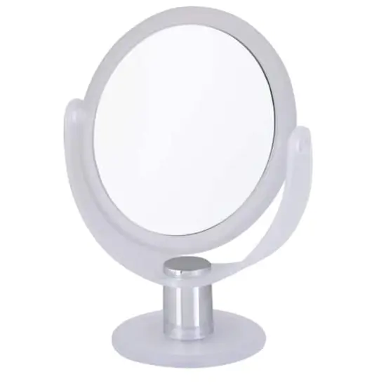 Home Details Dual Sided 10X Magnification Rubberized Vanity Mirror Frost {1}