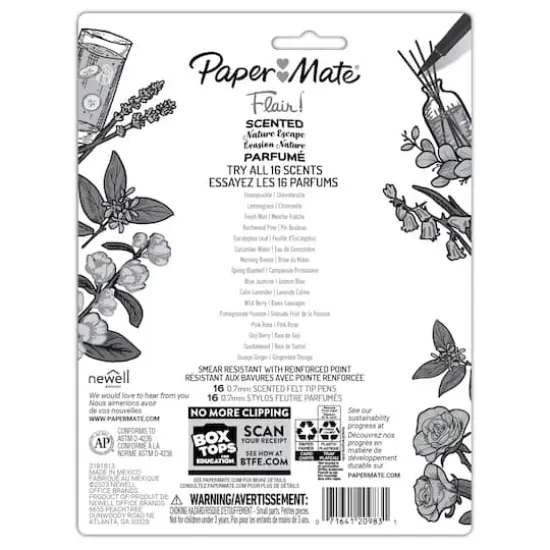 Paper Mate&reg; Flair!&reg; 0.7mm Medium Point Nature Escape Scented Felt Tip Pens {7}