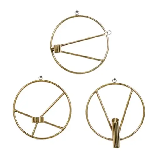 Set of 3 Gold Stainless Steel Modern Wall Sconce, 8" x 8" {3}