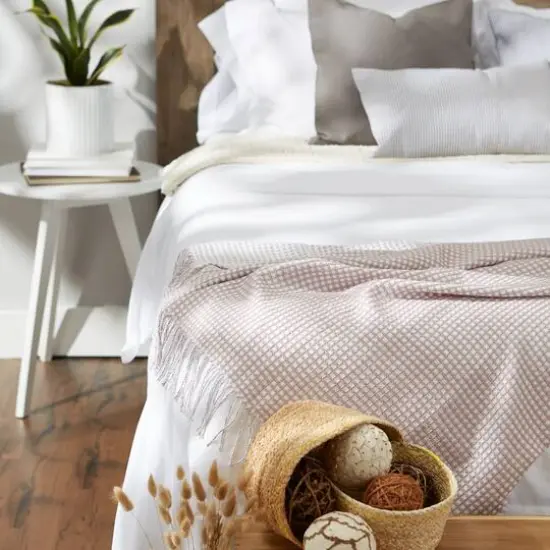 DII&reg; Dusty Lilac & White Waffle Knit Throw {5}