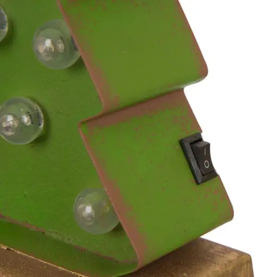 Glitzhome&reg; LED Snowman Head & Tree Stocking Holder Set {7}