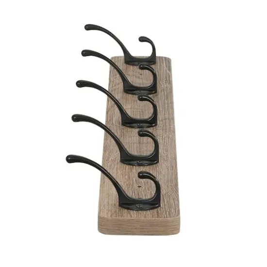 Household Essentials 5 Hook Wall Mounted Coat Rack {4}