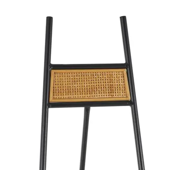 51" Black Metal Easel with Wood Accents {9}