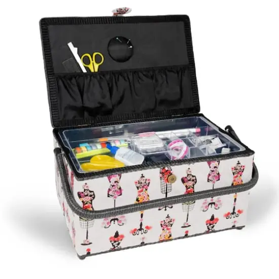 Dritz&reg; X-Large Gray Dress Forms Sewing Basket {4}