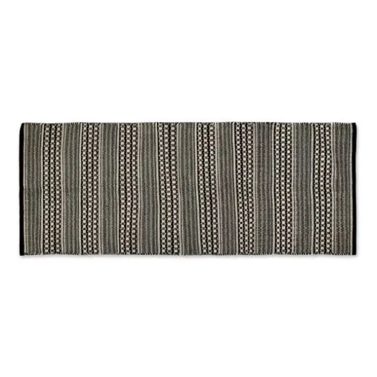 DII&reg; Black Dobby Stripe Hand-Loomed Rug, 2.5ft. x 6ft. {1}