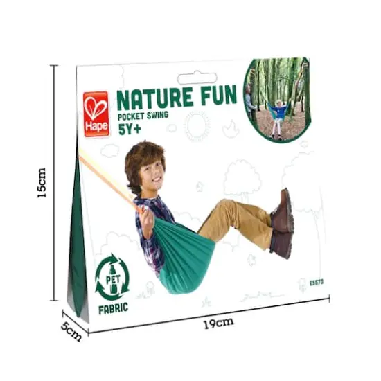 Hape Nature Fun Pocket Swing Green Kid's Portable Hammock {3}