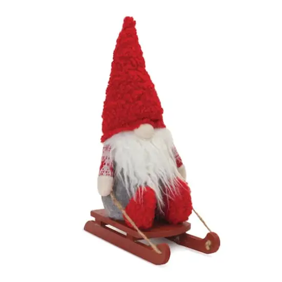 13.5" Plush Winter Gnome on Sled Set {3}