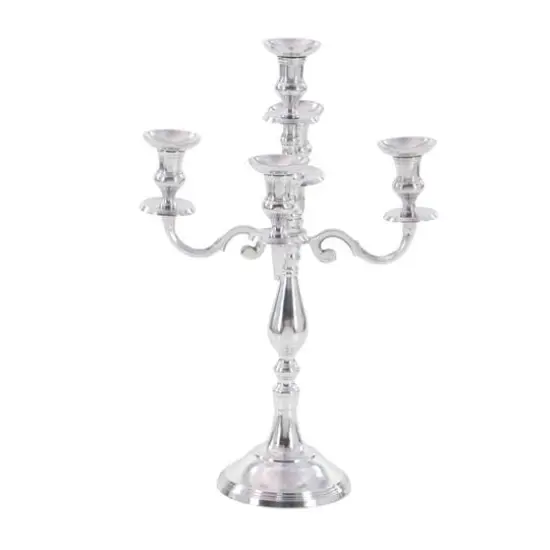 Silver Aluminum Traditional Candlestick Holders, 24" x 16" x 16" {4}
