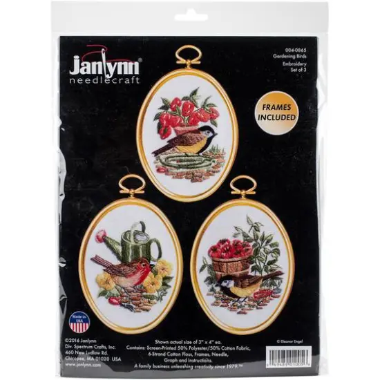 Janlynn&reg; Gardening Birds Embroidery Kit Set {1}