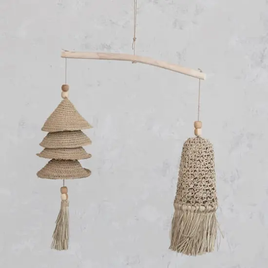 Hello Honey&reg; Natural Wood & Hand-Woven Seagrass & Rattan Wall Hanging {3}