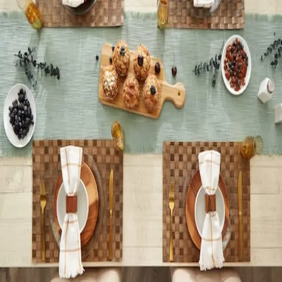 DII&reg; Reversible Basket Weave Woven Placemats, 4ct. Leather Brown {8}