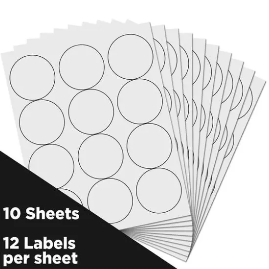 JAM Paper 2.5" Circle Product & Container Labels, 120ct. White {4}