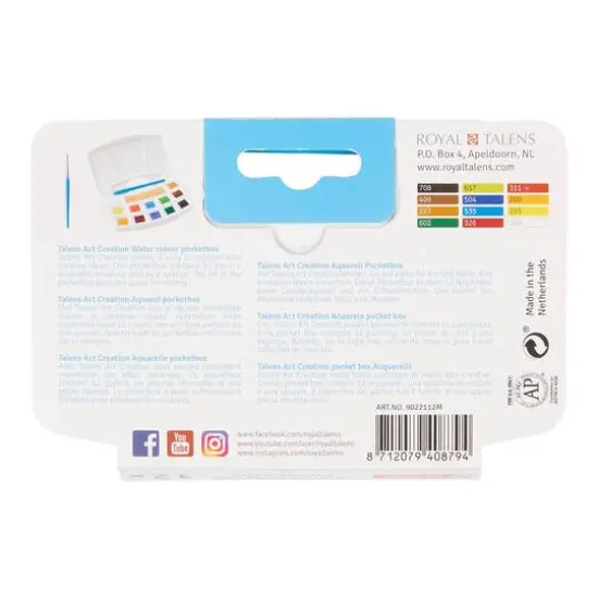 Talens Art Creation 12 Color Watercolor Pocket Box Set {4}