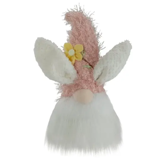 12" Pink & White Easter Bunny Gnome Head Figure {1}