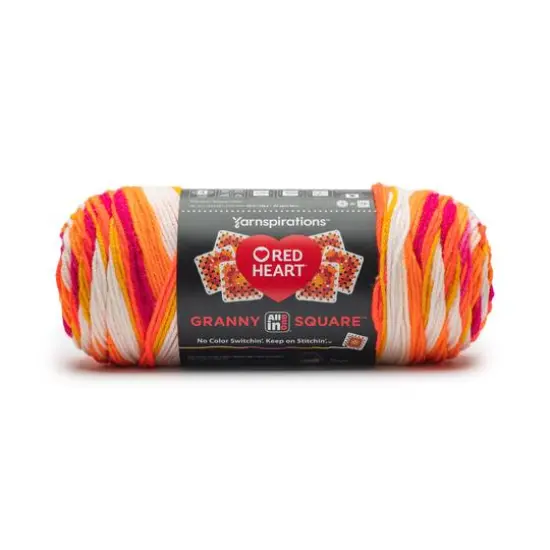 Red Heart&reg; All in One&trade; Granny Square&trade; Yarn White - Citrus Twist {1}