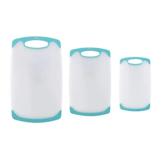 Farberware Non-Slip Plastic Cutting Board Set Aqua {1}