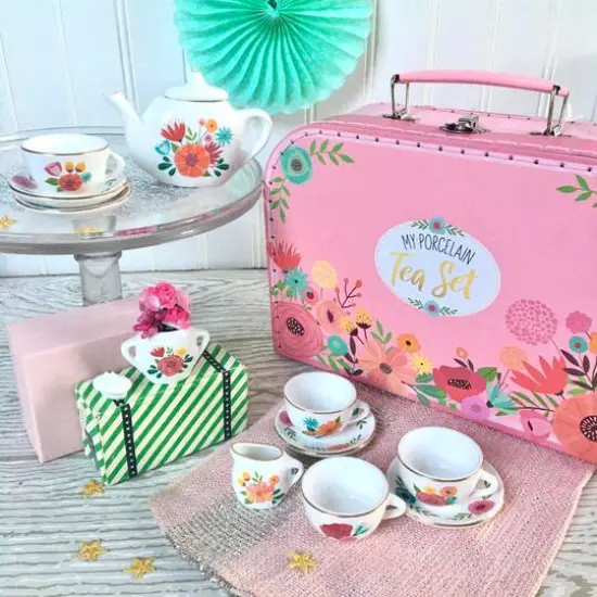 Bright Stripes Floral My Porcelain Tea Set {3}