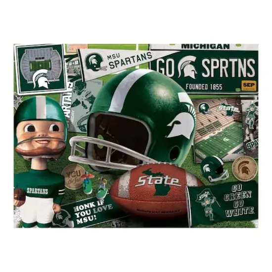 College Team Retro Series 500 Piece Puzzle Michigan State Spartans {5}