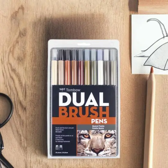 Tombow Dual Brush 20 Color Pen Set, Neutral {1}