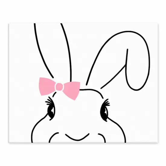 Cute Bunny with Bow Tabletop Canvas {1}