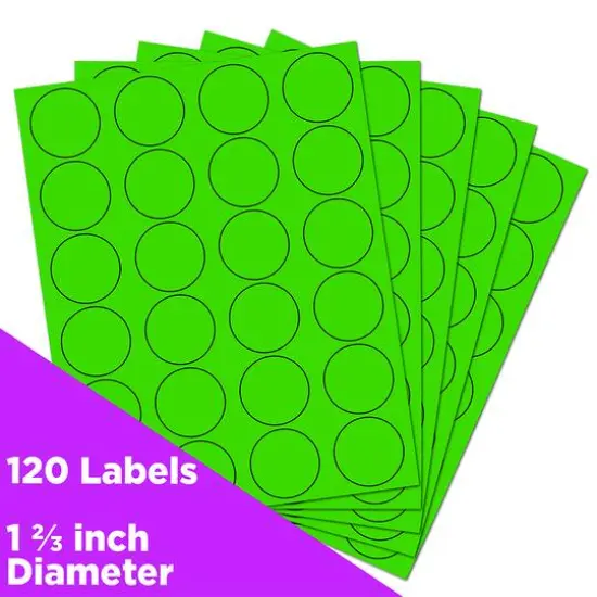 JAM Paper Circle Label Stickers Neon Green {4}