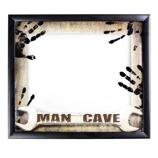 Man Cave Framed Printed Mirror {6}