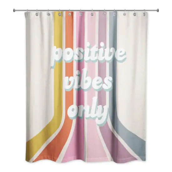 Positive Vibes Only Shower Curtain {1}