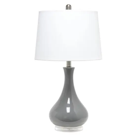Lalia Home 26" Droplet Table Lamp with Fabric Shade Gray {1}